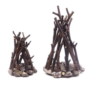 篝火台灯实木石头个性造型台灯礼品送礼装饰灯清吧吧台桌面氛围灯