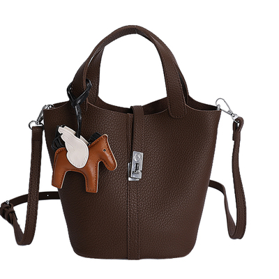 高级感手拎小包包女2025新款秋冬单肩斜挎包复古休闲菜篮子水桶包