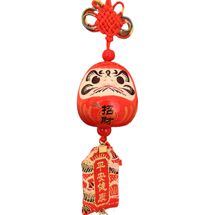 招财猫挂饰日式和风店铺开业陶瓷挂件吊饰健康达摩蛋车载出入平安
