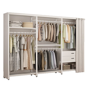 开放式衣架落地组合衣柜金属卧室收纳挂衣架家用步入式衣帽间架子