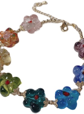 小众原创花朵琉璃ins礼物手链