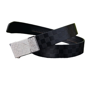 不锈钢祥云内穿自动扣头层牛皮腰带金属扣时尚百搭头层牛皮男士