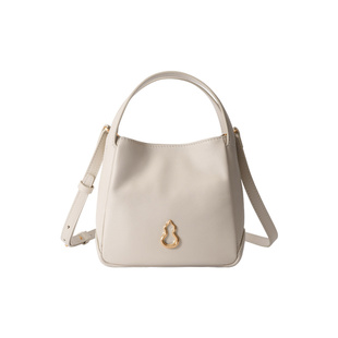 【戛纳同款】BAMPO半坡圆满水桶包 头层牛皮斜挎包新款白色单肩包