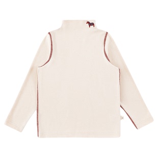 幼悠男童萌马绣标双面绒感高领打底衫冬季洋气可爱防风保暖上衣潮