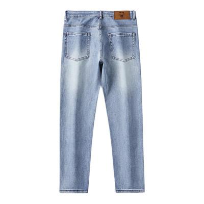 你好熊猫拉链长裤洗水四季牛仔裤