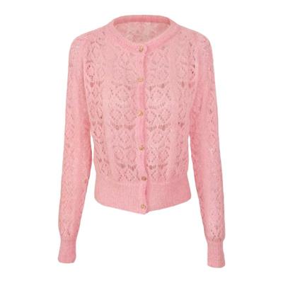 镂空短款宽松温柔复古开衫马海毛