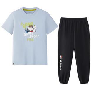 【套装】FILA X UNDERBOBO联名儿童2026夏季新款男女中大童两件套
