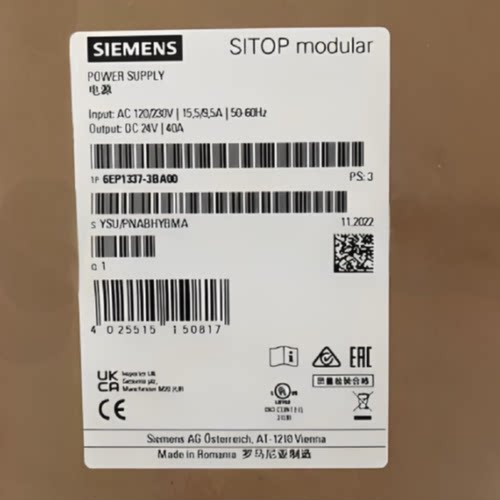 议价西门子SITOP PSU100M 40A电源模块6EP1337-3BA00/3BAOO 24VDC