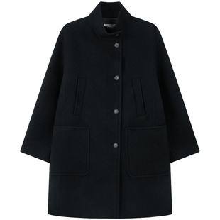 含山羊绒 BEANPOLE滨波 女士休闲通勤风日常户外立领文艺大衣外套