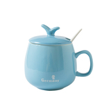 新款陶瓷杯子带盖勺个性潮流创意喝水杯家用男女茶杯咖啡杯马克杯