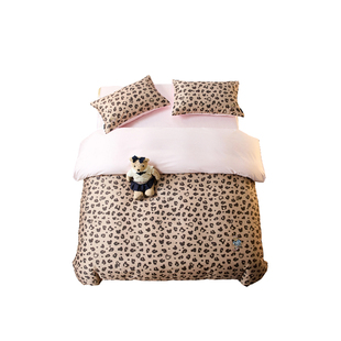 TeenieWeenie甜酷豹纹全棉四件套纯棉被套床单1.8m床笠款四季通用