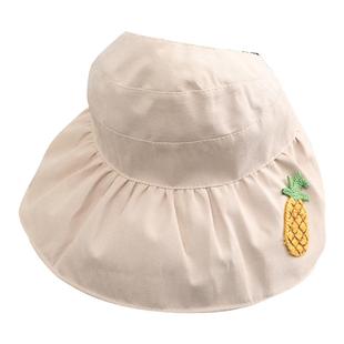 儿童空顶帽男女童夏季薄款遮阳太阳帽宝宝防晒大檐凉帽渔夫帽2-15