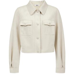 【ONLY奥莱】春季翻领正肩软雕塑通勤风夹克风衣短款开衫外套女