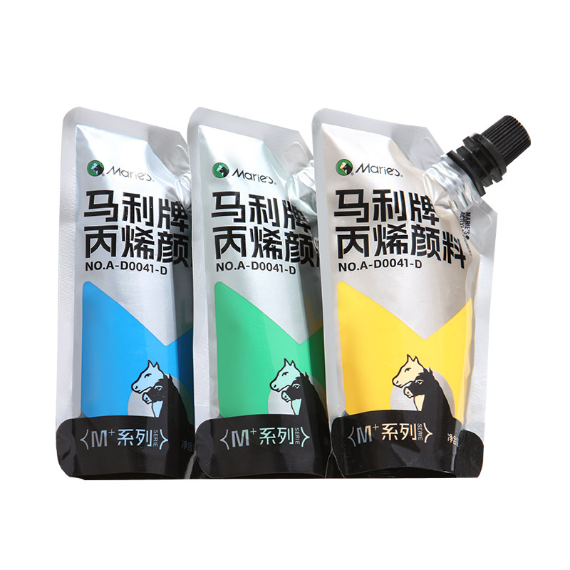 马利牌丙烯颜料100ml袋装不掉色防水墙绘专用炳稀染料补充包套装画画肌理画墙画手绘彩绘涂鸦防晒儿童diy