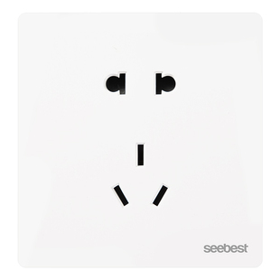 视贝开关面板家用插座一开五孔86型暗装带钢架二三插空调电视电脑