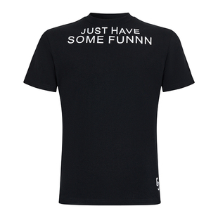 GENIUSCLUB新品胸口印花标语美式潮流街头修身打底纯色印花T恤