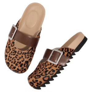 lost in echo春季新款一字时尚牛皮包头芭蕾勃肯拖鞋一脚蹬