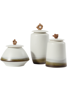 新中式风陶瓷罐茶室软装饰摆件