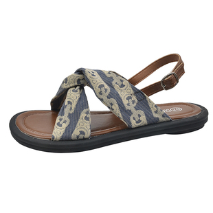 爆款沙滩平底仙女风凉鞋女夏季2025新款配裙子软底法式复古罗马鞋