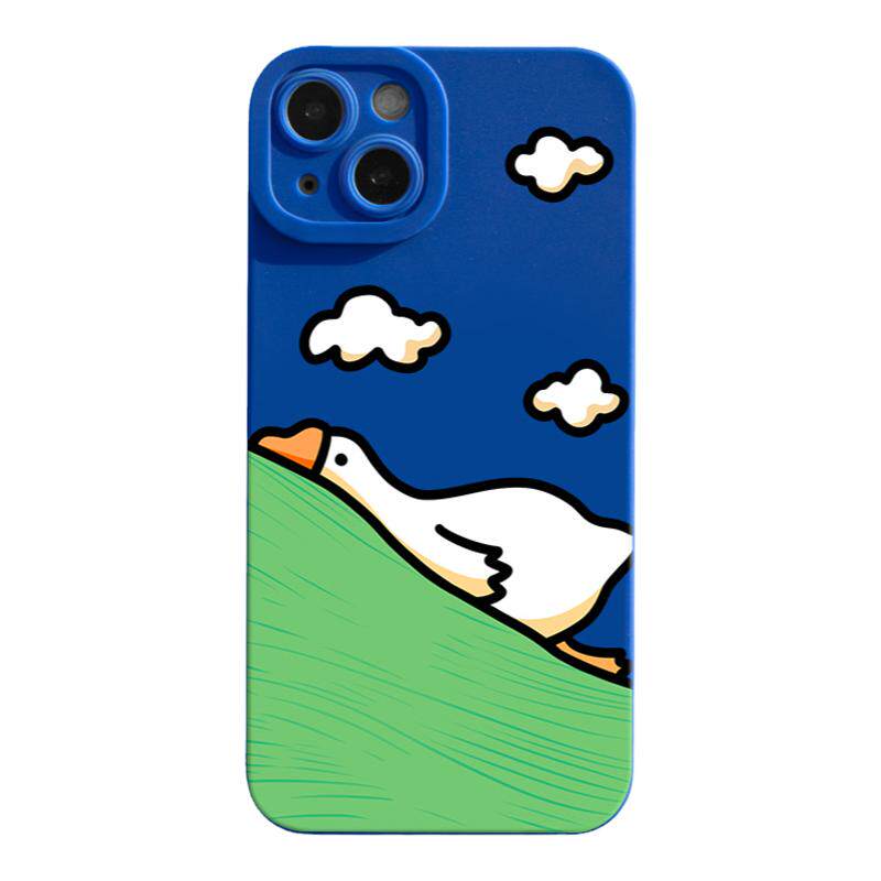 躺平鹅iPhone17手机壳16苹果15Promax套14卡通趣味13可爱软萌12网红爆款11大白鹅xr全包防摔xs新款