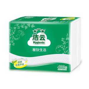 洁云柔韧压花400平板卫生纸