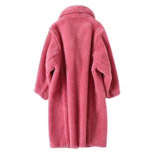 M家泰迪熊大衣2025冬颗粒羊剪绒羊羔毛中长款皮毛一体皮草外套女