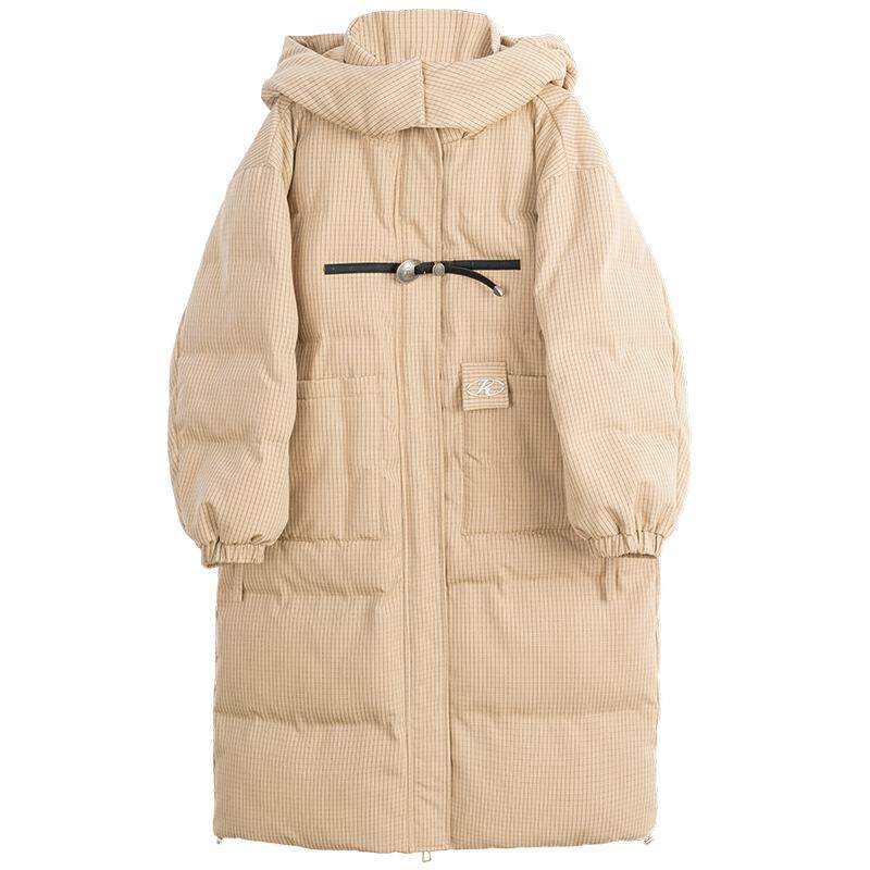 凯莉欧复古皮扣饰可拆卸连帽棉服