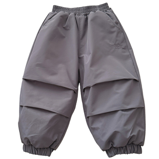 儿童棉裤三层加厚一条过冬北方宝宝冲锋裤男女童羊毛蚕丝夹棉裤子