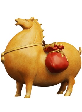 老神仙2026马年彩铜马上有钱摆件