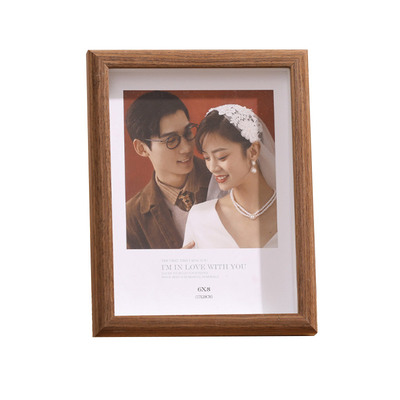 钢化玻璃实木质感简约现代相框