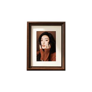 复古实木相框空框洗照片做成摆台6寸8寸定制diy加打印装裱挂墙A4