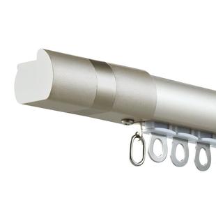 窗帘轨道坚美铝合金顶侧装隐藏式安装码静音耐磨滑轮罗马杆式封口