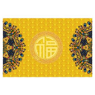 金色地垫入户门福字进门大门口中式脚垫黄色室外免洗可擦地毯定制