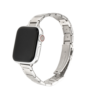 iserisewatch适用苹果手表iwatch表带S11不锈钢金属表带s10夏季s9高级小蛮腰钢带ultra3透气三株se女生细表链