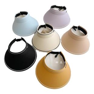 大沿帽防晒遮阳帽女2025新款防紫外线空顶帽男帽子户外大头围夏季