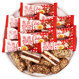 吾家有喜夹心巧克力棒喜糖批发结婚专用订婚礼糖果小零食乔迁满月