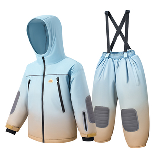 KK树儿童滑雪服套装男童女孩分体加厚保暖防风防水户外滑雪衣新款