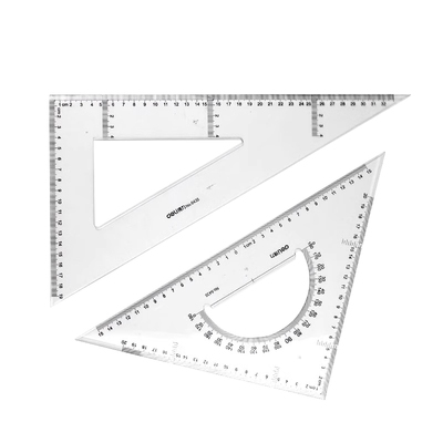 三角尺套装塑料尺透明大三角得力
