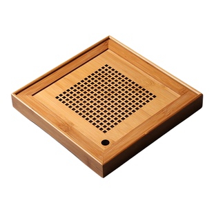 晟佑竹制小茶盘方形干泡盘小号竹制迷你储水式托盘茶海台功夫茶具