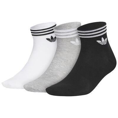 滔搏adidas阿迪三叶草中性三双装袜子男女同款短筒袜简约JL7668