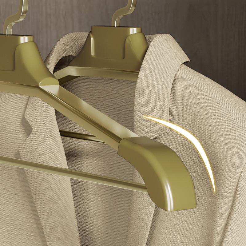 太空铝合金衣架无痕防滑衣撑金色轻奢挂衣架子家用衣柜宽肩晾衣架