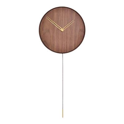 Nomon极简客厅卧室木质秋千壁钟