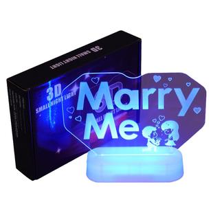 marryme字牌发光LED字母灯床上求婚场景惊喜氛围场景布置装饰摆件