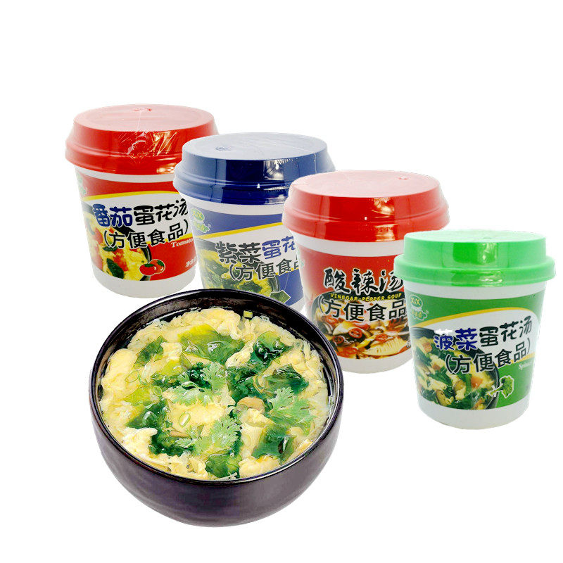 新美香蛋花汤8g*12杯紫菜菠菜酸辣番茄玉米5口味方便速食速溶即食
