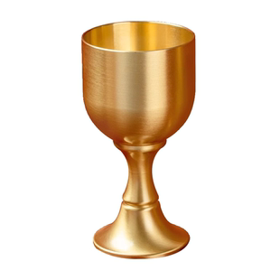 黄铜酒杯供佛水杯高脚小酒杯家用供奉财神爷杯子佛前拜神佛具用品