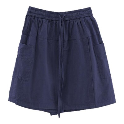 不走光的藏青色半身裙裤超显高！