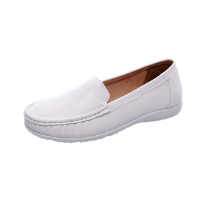 护士鞋春秋季女2020新款白色平底舒适软底医院防臭透气工作鞋白底