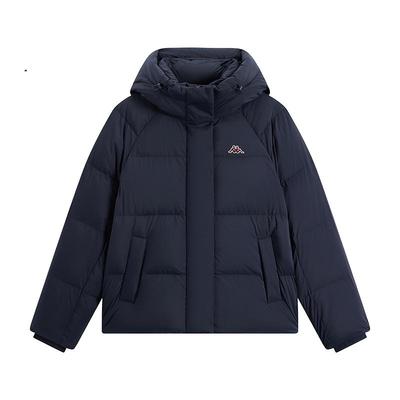 Kappa卡帕女装2025冬季新款简约舒适百搭保暖连帽羽绒服K0F82YY21