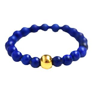 青金石戒指女男指环尾戒自律戒指素戒圈情侣对戒999足金黄金戒指