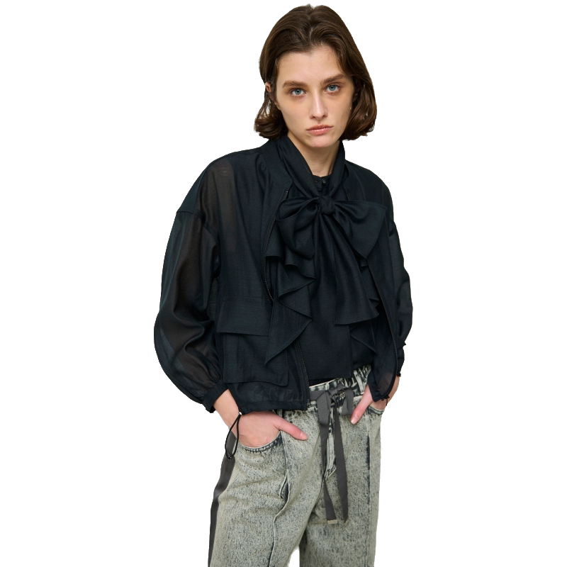 GRACE CONTINENTAL时尚休闲适宜透视垂感夹克外套女ONWARD